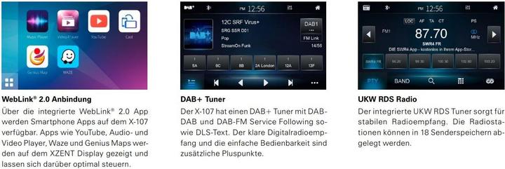 Immagine prodotto Xzent X-107 2-Din 6.75 Infotainer DAB und Weblink Cast