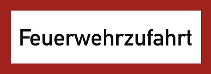 Produktbild Moravia Feuerwehrschild "Feuerwehrzufahrt" Aluminium, 594x210 mm