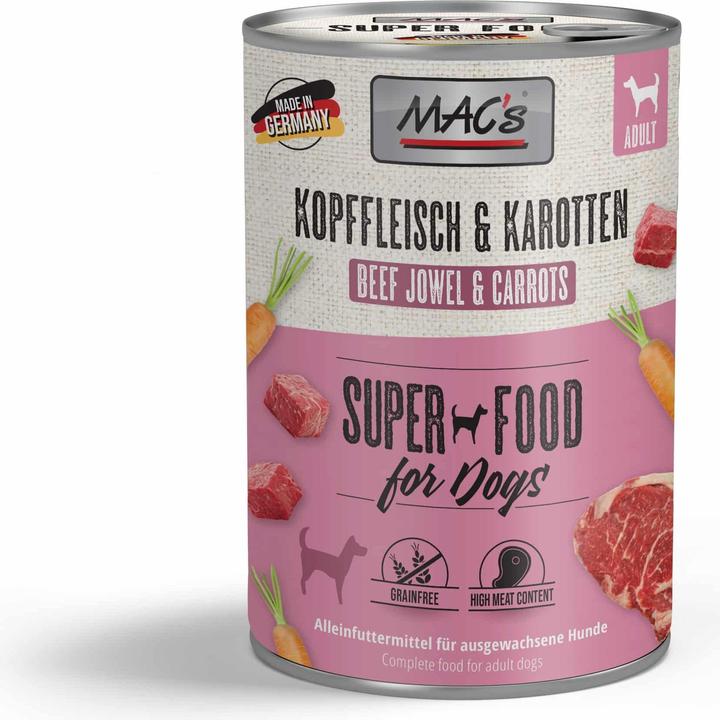 Produktbild MAC's DOG Kopffleisch & Karotten (Adult, 6 Stk., 800 g)