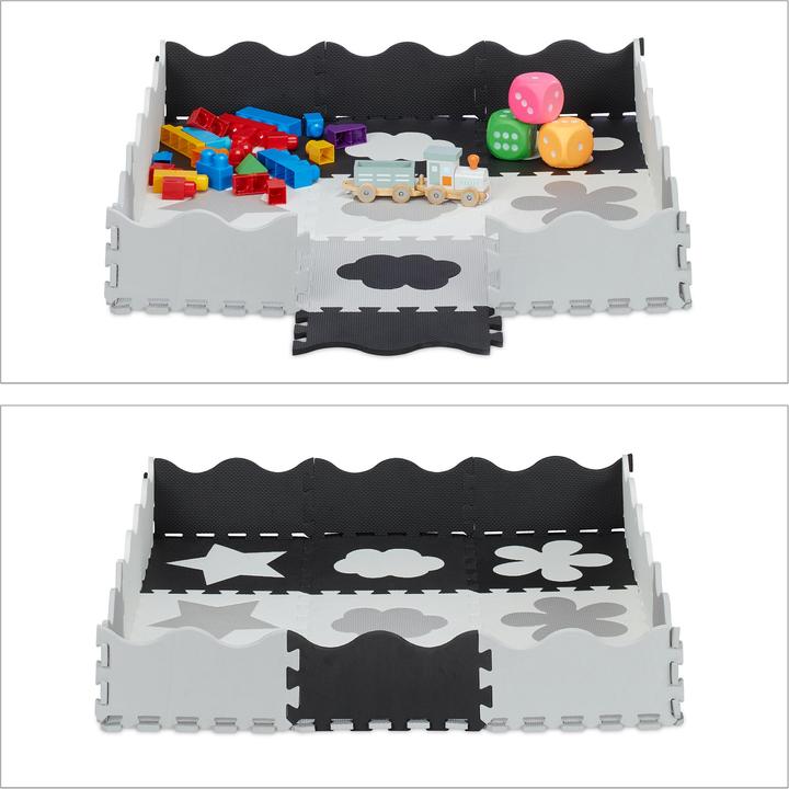 Actual product image Relaxdays Puzzle mat with border and motifs (31.5 x 31.5 x 1 cm)