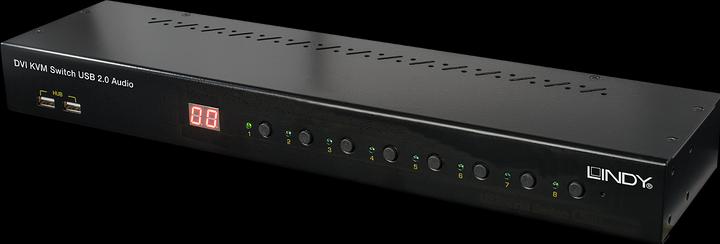 Immagine prodotto Lindy DVI-I collegamento singolo, USB 2.0 Audio KVM Switch Pro 8 porte