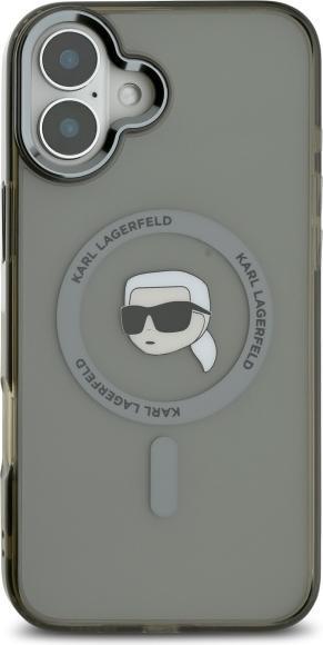 Image du produit Karl Lagerfeld KLHMP16SHLSKIK iPhone 16 6.1" czarny/black hardcase IML Metal Karl Head MagSafe (Apple iPhone 16)