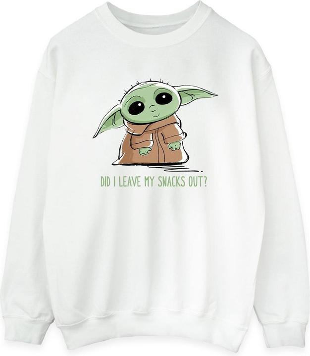 Actual product image Star Wars Womens/Ladies The Mandalorian Grogu Snacks Meme Sweatshirt (L)