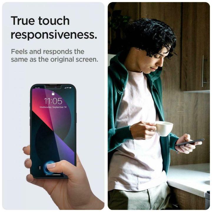 Actual product image Spigen Glas.tR EZ Fit (2 Piece, Apple iPhone 13 Pro Max)