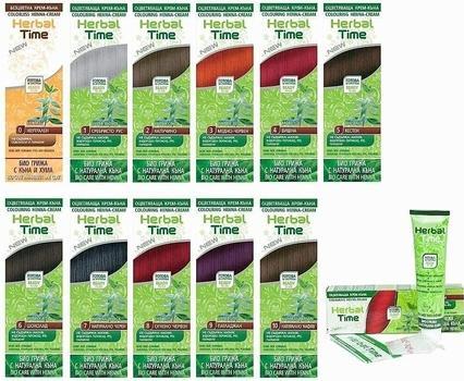 Produktbild Herbal Time Henna Färbecreme mit Henna-Extrakt Natürliche Haarfarbe 75ml