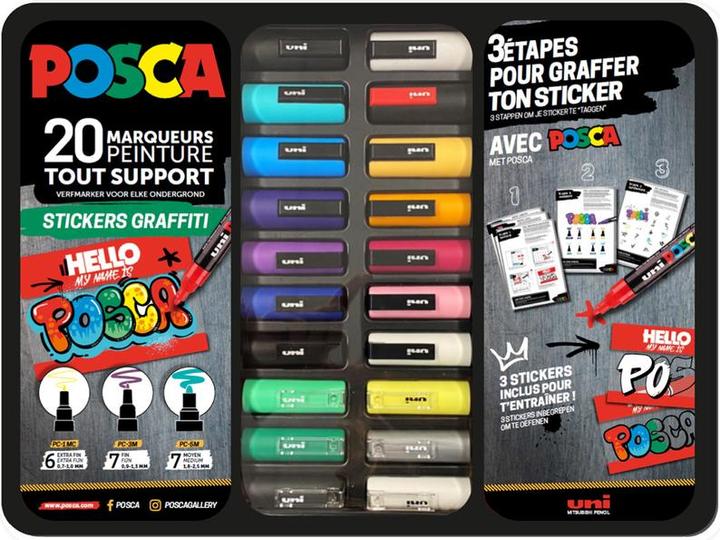 Produktbild Posca Grafitti (Schwarz, 20 x)