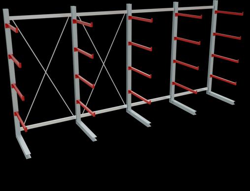 Immagine prodotto Schulte Lagertechnik K 6000 scaffale base a sbalzo 5 montanti - 1 lato