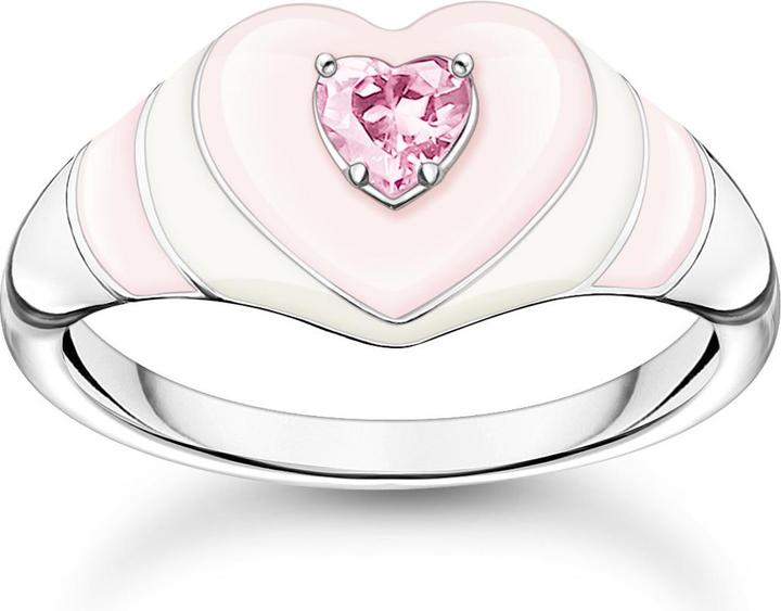 Thomas Sabo Ring Herz mit Pinkem Stein Silber