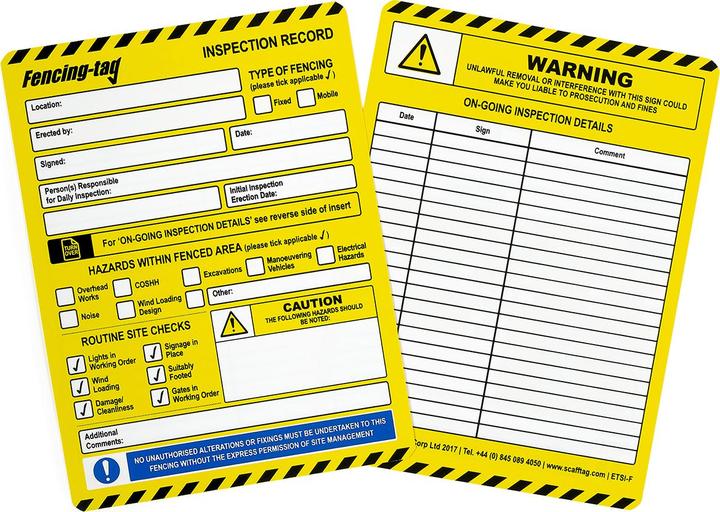 ScaffTag Fencing-tag-Einsteckschilder