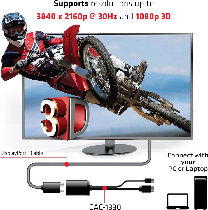 Actual product image Club 3D HDMI 1.4 to DisplayPort 1.1 adapter (DP, 31 cm)