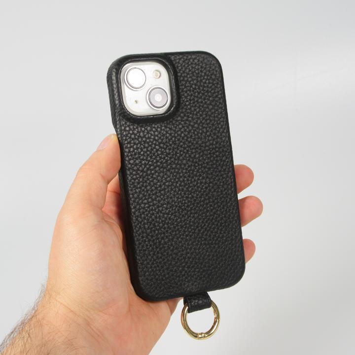 Actual product image PhoneLook Coque Premium cuir véritable de luxe avec lanière en cuir réglable et amovible + MagSafe (Apple iPhone 15)