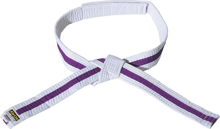 Kwon Ceinture de scratch blanche/violette/blanche Budō enfant
