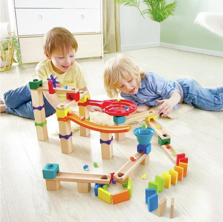 Actual product image Hape Fast marble run with dominoes