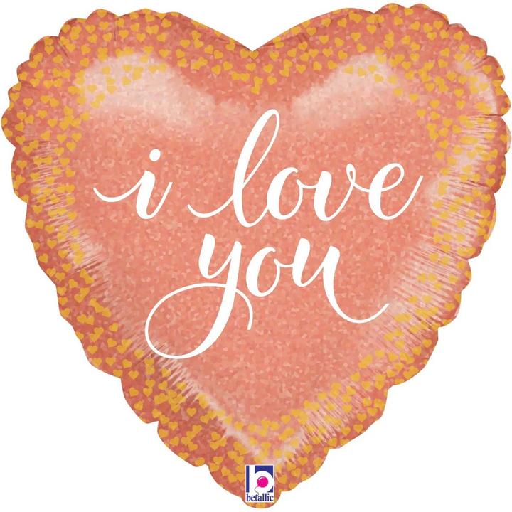 Actual product image Oaktree I Love You Holographic Valentine's Day Foil Balloon