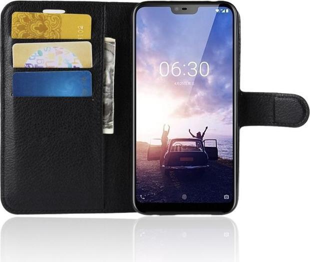 Actual product image MU Classic Litchi Leather Bookcover Series (Nokia 6.1 Plus)