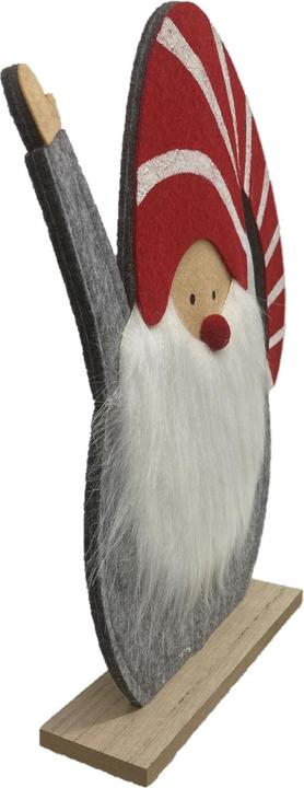 Image du produit GuGus Père Noël décoratif sur socle en bois à poser Couleur : rouge/blanc