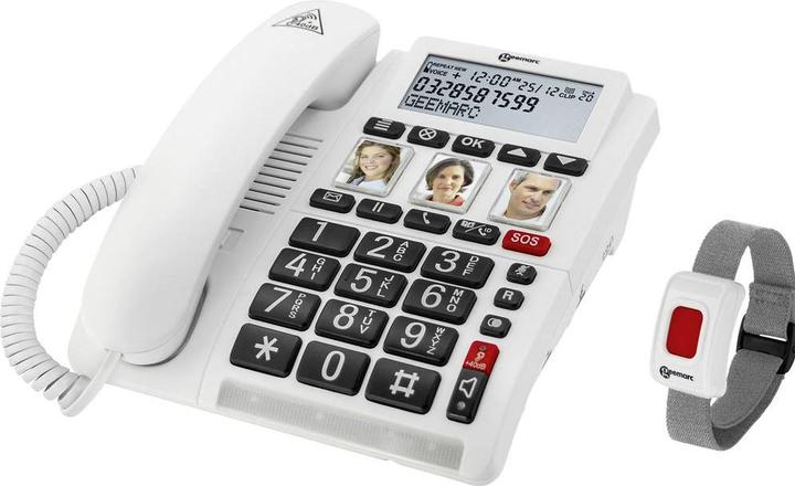 Actual product image Geemarc CL610 Corded emergency telephone with SOS wristband