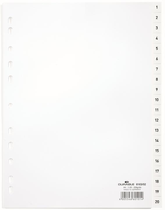 Produktbild Durable Register A4 1-20, mit Indexblatt