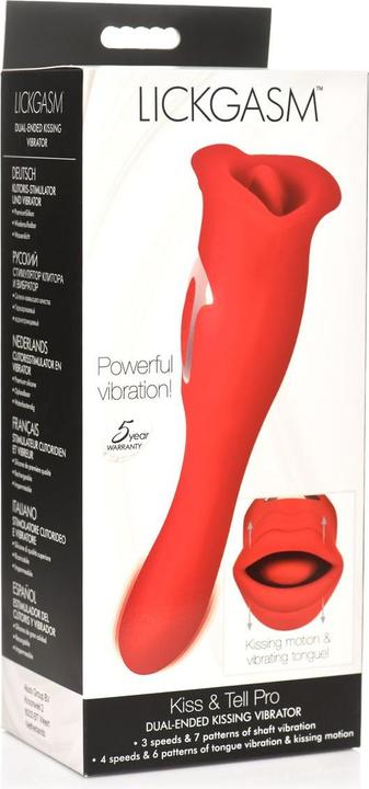 Immagine prodotto XR Brands Vibratore Lickgasm Kiss + Kiss a doppia faccia - Rosso