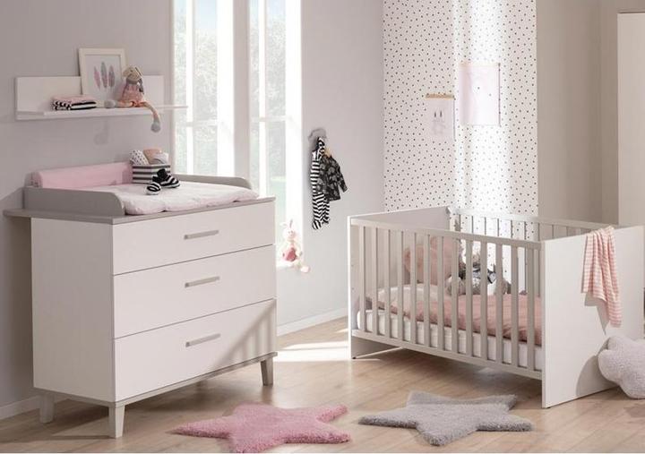 Produktbild Transland Kinderzimmer Nils Kinderbett & Kommode inkl. Wickelaufsatz (Babybett, Wickelkommode)
