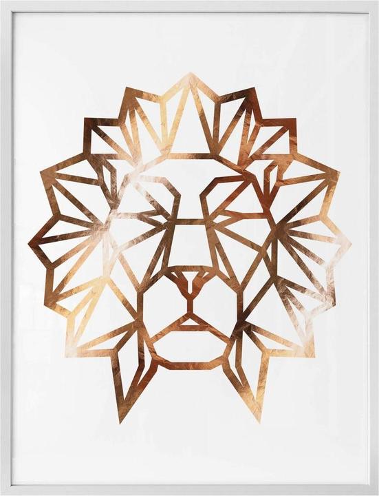 Immagine prodotto Trenddeko Testa di leone origami - aspetto in rame (80 x 100 cm)