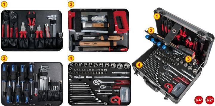 Immagine prodotto KS Tools 1/4+1/2 Universal-Werkzeug-Satz. 149-tlg. (149 pezzi)