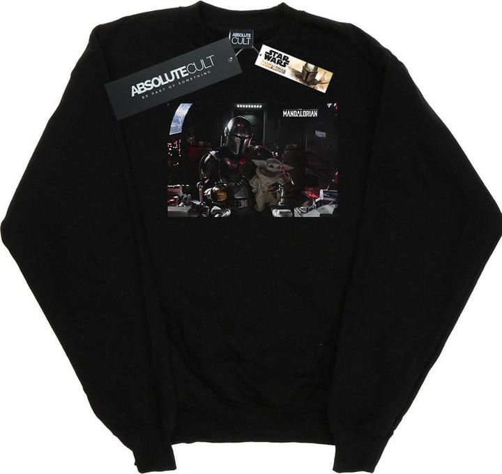 Actual product image Star Wars Mens The Mandalorian Mando And Co-Pilot Sweatshirt (XL)
