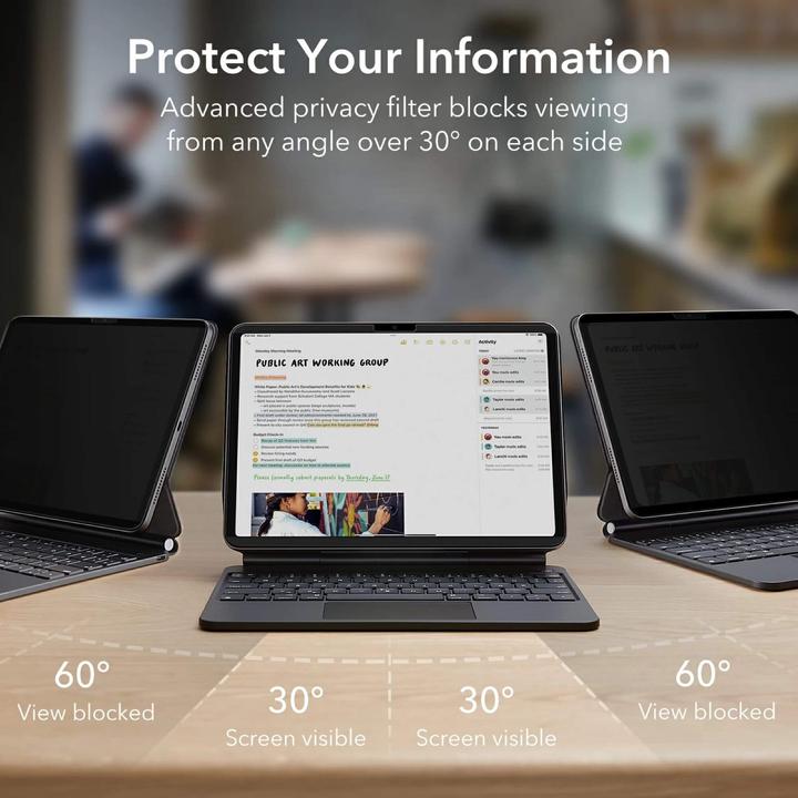 Actual product image ESR Magnetic Privacy screen protector (1 Piece, iPad Pro 13 2024 (M4))