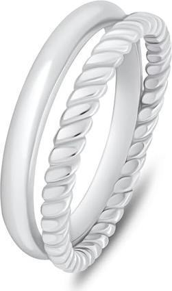 Produktbild Brilio Silver - Original double silver ring RI064W - Circuit: 54 mm (54)