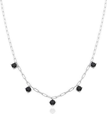 Produktbild Agato - Silver necklace with black zircons AGT-N020BK