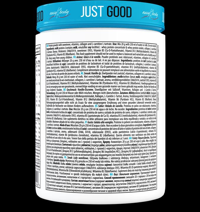 Valori nutrizionali e ingredienti Easy Body Skinny Protein (Vaniglia, 1 pz., 450 g)