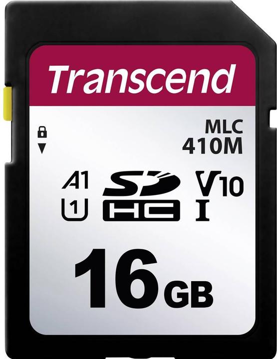 Actual product image Transcend 410M Memory Card 16 GB SDHC MLC Class 10 (16 GB, SDHC, U1, UHS-I)