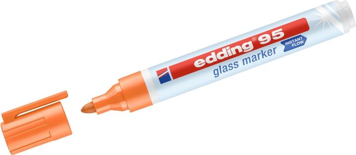 Immagine prodotto Edding Pennarello per vetro a punta di feltro 95 (Arancia, 3 mm, 1 x)