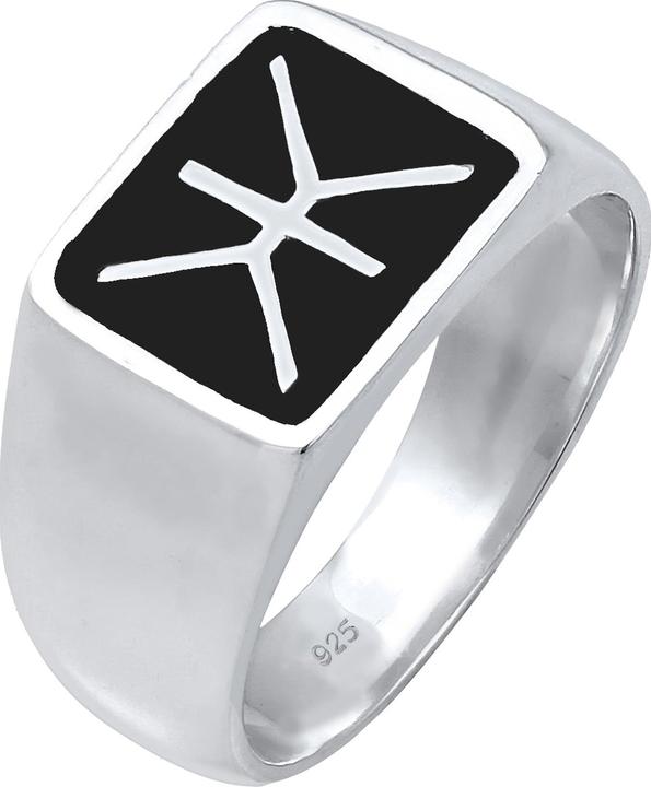Produktbild Kuzzoi Ring Herren Siegelring Emaille Logo Basic 925 Silber (66, 925 Silber)