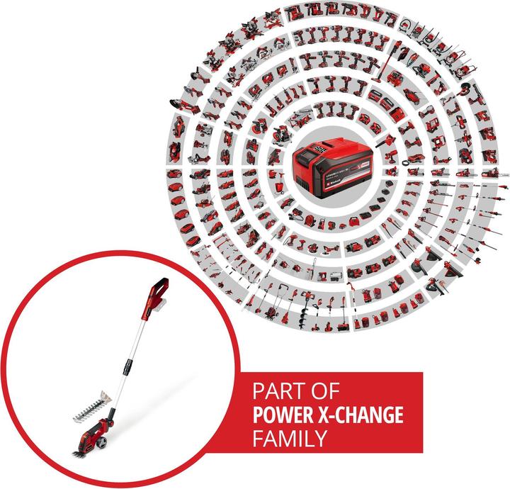 Immagine prodotto Einhell Cesoie per erba e arbusti a batteria 18 V GE-CG 18/100 LiT Power X-Change (Tagliasiepi a batteria)