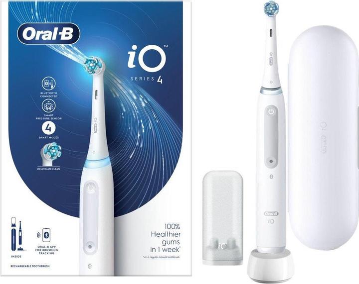 Actual product image Oral-B Electric toothbrush iO4 Rechargeable, For adults, Number of brush heads included 1, Quite White, Num (Oscillating toothbrush)