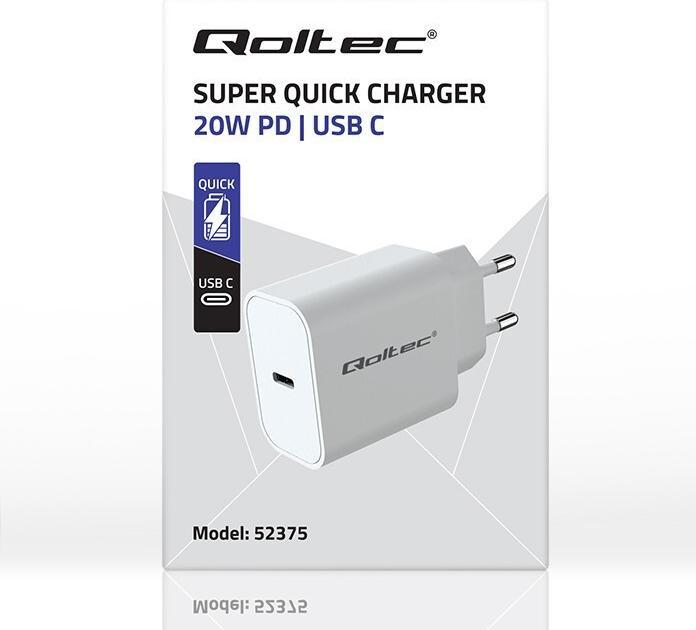 Immagine prodotto Qoltec Super Schnelles PD Ladegerät USB C, 20W, 5 12V (20 W)