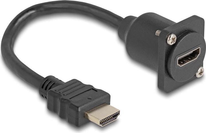 Produktbild Delock D-Typ HDMI Kabel Stecker zu Buchse schwarz 20 cm (0.20 m, HDMI)