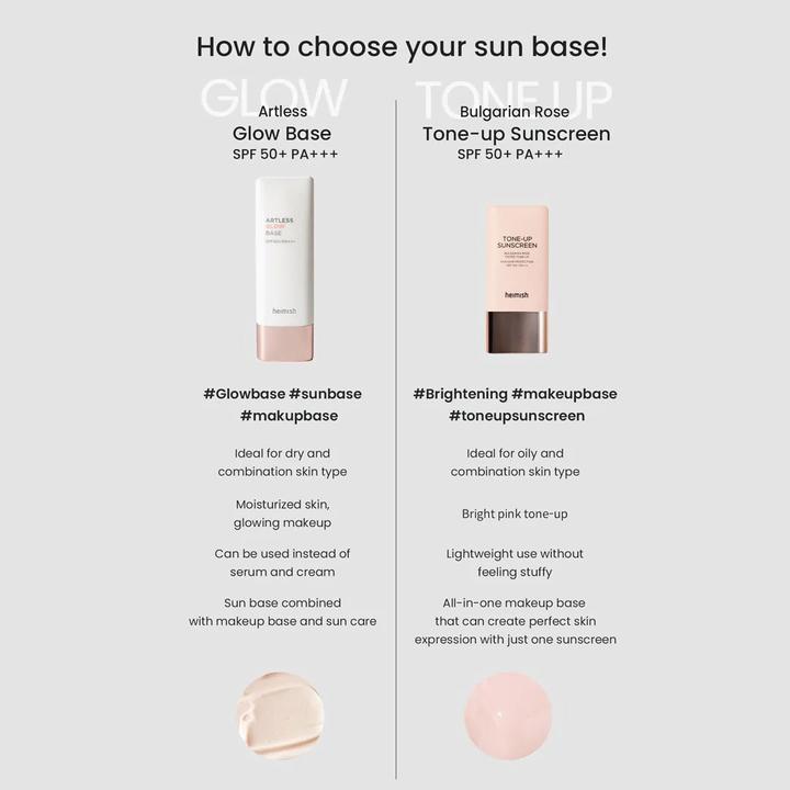 Actual product image Heimish Artless Glow Base (Sun cream face, SPF 50+, 40 ml, 40 g)
