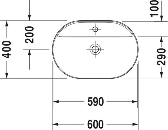 Image du produit Duravit Vasque à poser LUV o ÜL m HLB 600x400mm 1 HL we sdm WG (400 mm, 600 mm)