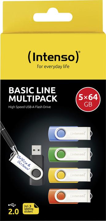 Immagine prodotto Intenso UNITÀ DI MEMORIA FLASH USB2 5X64GB MULTIPACK 3503595 INTENSO (64 GB, USB 2.0)
