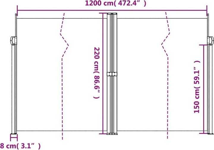 Produktbild VidaXL Seitenmarkise Ausziehbar (2.20 m)