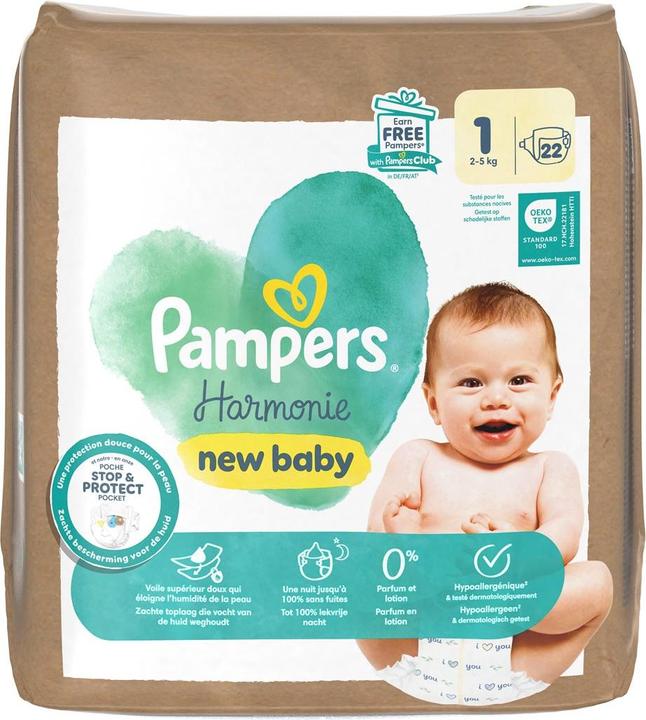 Produktbild Pampers Harmonie (Gr. 1, Tragepack, 22 Stück)