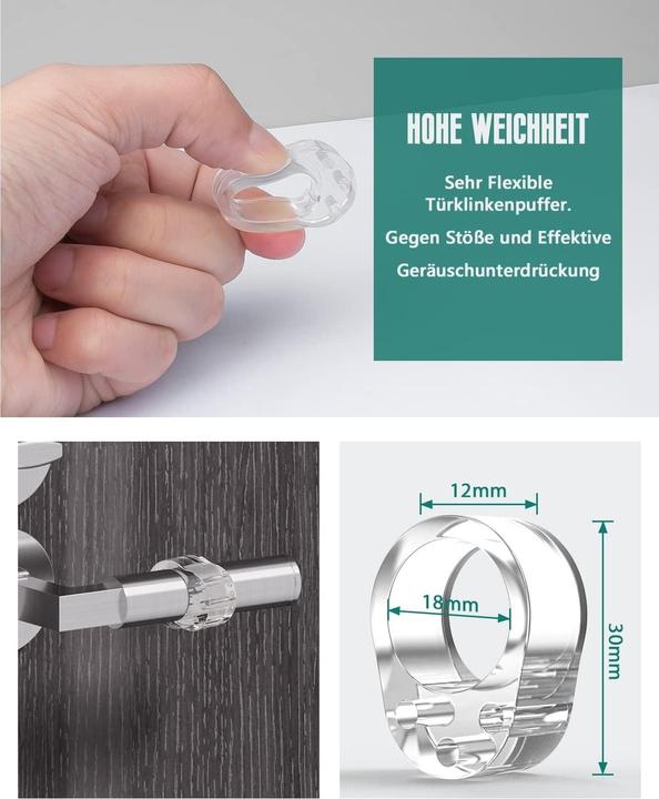 Actual product image ASMI 6 door handle buffers, wall door buffers, door handle stoppers (6 Piece)