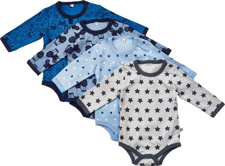 Immagine prodotto Pippi Body a manica lunga Set di 4 pezzi blu Gr. 86 (86)