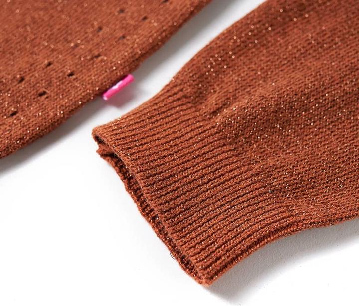 Produktbild VidaXL Kinder-Strickjacke Cognac 104,Material: 97 % Baumwolle. 3 (104)