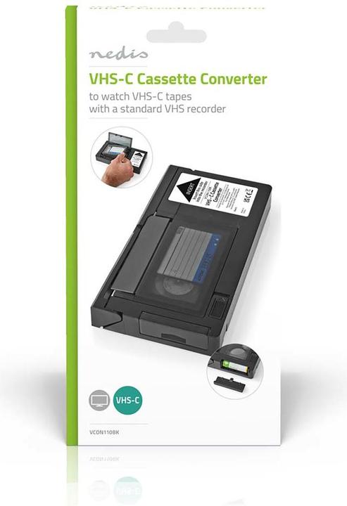 Produktbild Nedis VHS Converter Conversion: VHS-C to VHS Plug and Play Black
