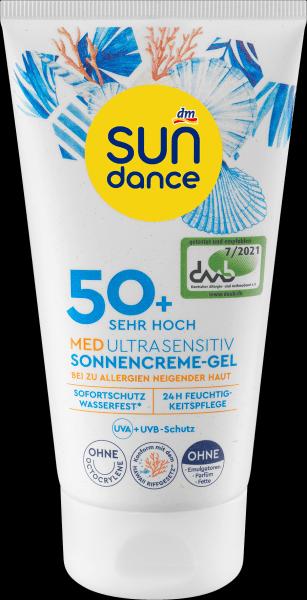 dm Sundance Sonnencreme Gel, MED ultra sensitiv (Sonnencreme, SPF 50+, 150 ml)