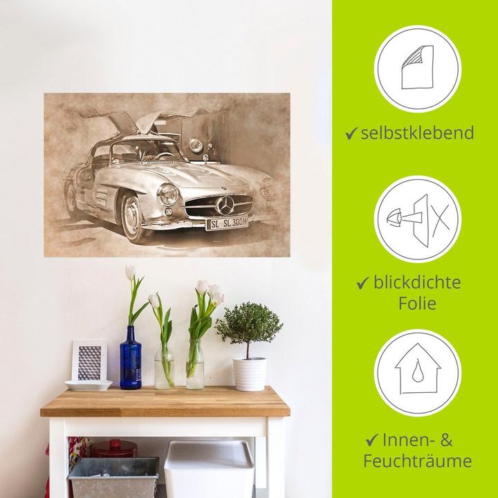 Actual product image Artland Poster Classic Mercedes 300 SL Gullwing U4OA 120x80 cm (60 x 40 cm)