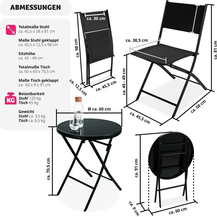 Immagine prodotto tectake Set da giardino Düsseldorf (60 cm)